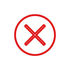 Fototapeta premium Red circular cross symbol icon on white background 