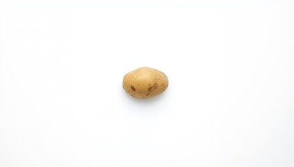 Fototapeta premium Isolated potato on a plain white surface, natural food, kitchen setting, farm produce, cooking ingredient