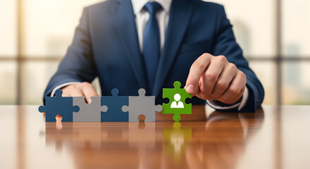 Bisnis Manusia Puzzle Kesempurnaan Dengan Elemen Perekrutan Sumber Daya Manusia