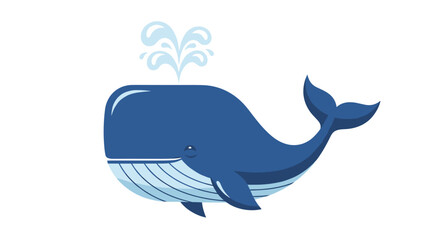 Obraz premium Cute cartoon blue whale vector illustration for kids design and ocean life related projects and artwork