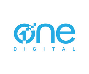 One digital logo icon design vector illustration