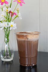 Premium cacao drink made from high-quality cocoa beans, mixed with milk and ice. Refreshing to drink.
