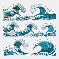 Seamless fish and wave pattern design