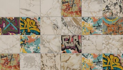 Obraz premium Colorful Bathroom Wall Tiles