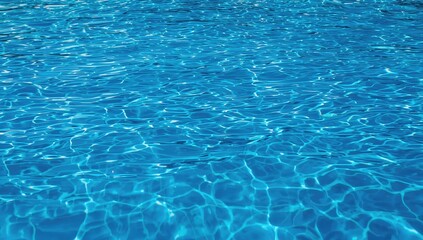 Obraz premium Rippling surface of blue water in a swimming pool, ideal for UI backdrop