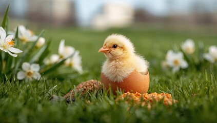 Easter Chick Emerging From Egg