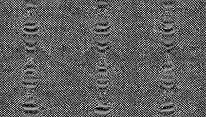 Distorted black and white grid with melting smiley faces, trendy seamless design for apparel and merchandise