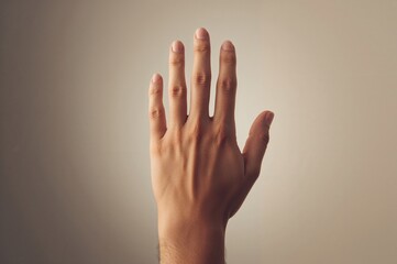 Ten fingers on a human hand