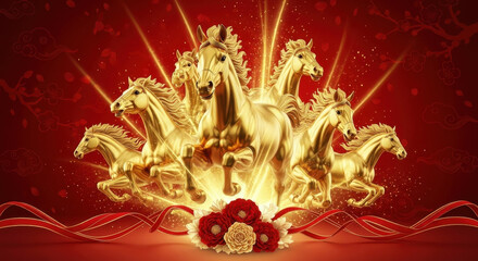 2026 Red Gold Celebration Horse Picture