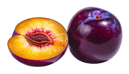  Two Plum Fruit Variations – isolated on transparent background