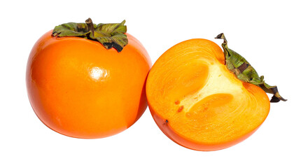 Two Persimmon Fruit Variations – isolated on transparent background
