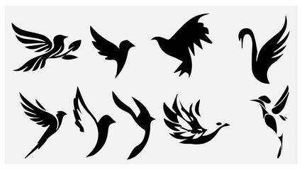 black and white bird vector