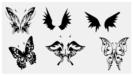 butterfly tattoo set