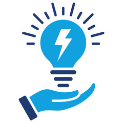 Electricity Flat Blue Icon