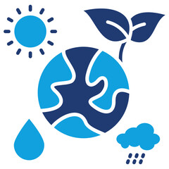 Energy Resource Flat Blue Icon