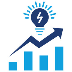 Energy Consumption Flat Blue Icon