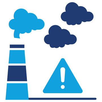 Air Pollution Flat Blue Icon