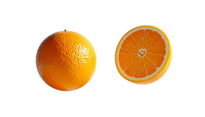Dual Orange Compositions Representing Natural Vitamin C Freshness – isolated on transparent background