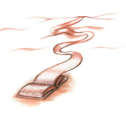 Book pages become a path