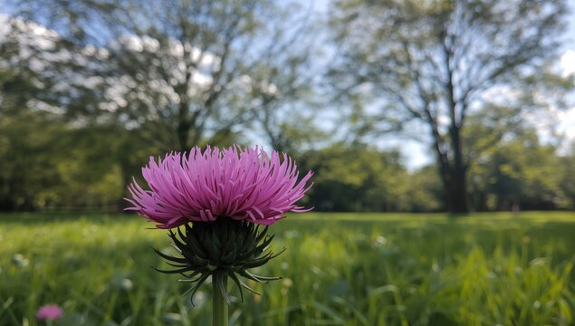 Small pink flower of hogweed