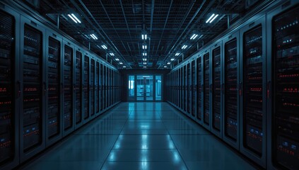 Empty contemporary data center