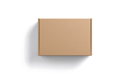 cardboard box top view on white background