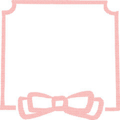 手描きの赤いリボンのハーフトーンフレームvol.2　Adobe Illustrator Artwork
