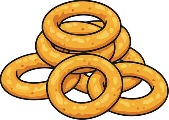 A Stack of Golden Brown Sushki Rings a Traditional Russian Treat