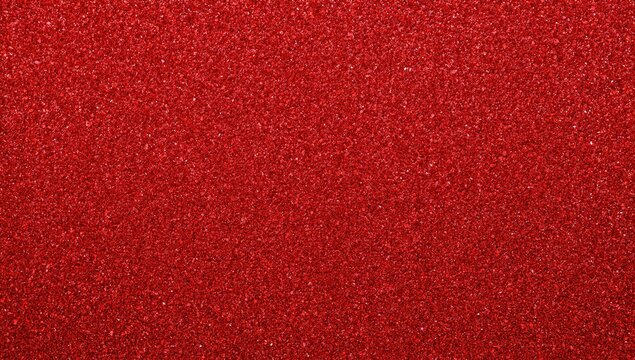 Close-up of a shiny red metallic wrapping paper with glitter on a dark red backdrop