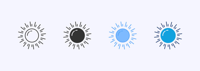 Sunlight Icon Set Multiple Style Collection