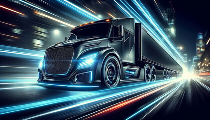 truck on the highway background wallpaper