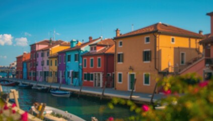 Vibrant and vivid fishing cottages in a seaside village