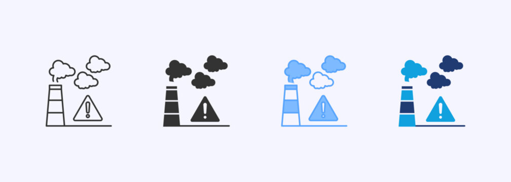 Air Pollution Icon Set Multiple Style Collection