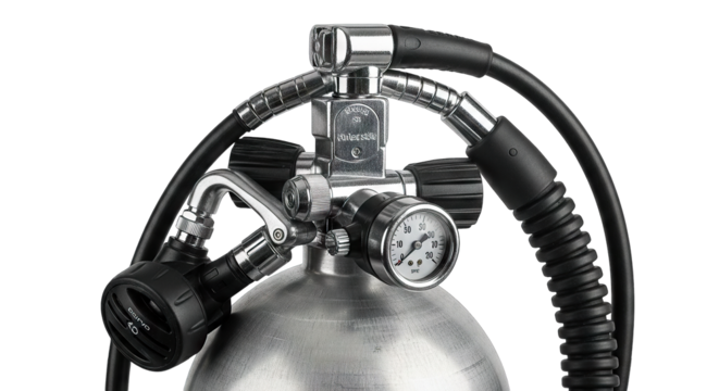 Scuba Diving Regulator and Tank Close Up.