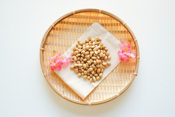 節分の豆　炒り大豆　俯瞰図