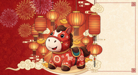 2026 Joyful Cartoon Horse Celebrations for the New Year