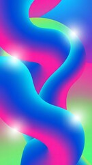 Bright swirls of blue, pink, and green weave together in a captivating pattern. This artwork brings energy and excitement, inviting the viewer into a world of imagination and creativity