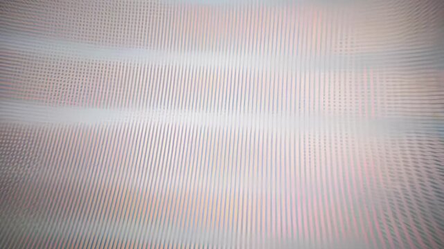 Abstract VHS video signal with soft waving distortion lines, analog interference and pastel color tones. Retro glitch texture background ideal for video overlay.