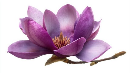 Purple magnolia flower, Magnolia felix isolated on white background, with clipping path