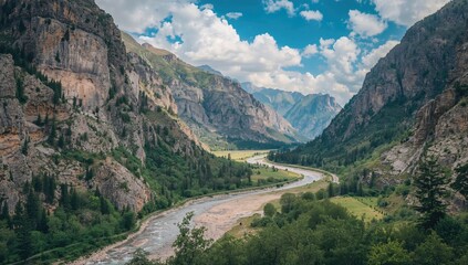 Scenic Canyon Trail Amidst Rocky Cliffs