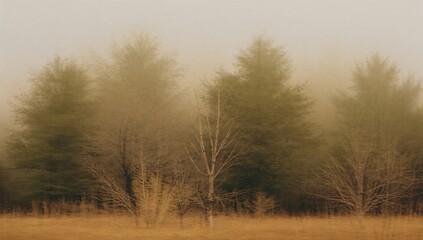 Obraz premium Abstract depiction of blurred trees in summer, showcasing seasonal change