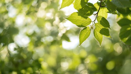 During the warm season, a subtle floral motif appeared against the backdrop, merging effortlessly with the organic patterns of tree foliage, highlighting the natural beauty.