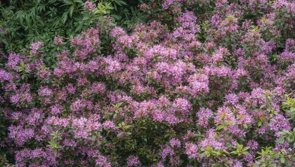 Fototapeta premium Abundance of vibrant pink azalea blossoms