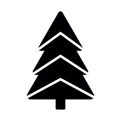Fototapeta premium An illustration of a black Christmas tree icon on a white background