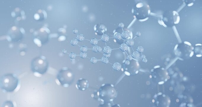 Cladribine rotating 3D model of antineoplastic agent, seamless looped video
