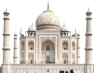 Taj mahal agra india isolated on white or transparent background, png cut out 