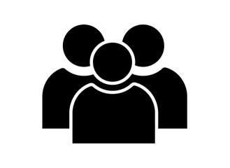 Group of three people icon vector, symbolizing team, users, community, network, audience, and collaboration