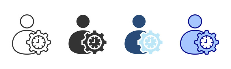 Management Icon Set. Designed In Multi Style