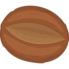 Top View of a Rustic Round Loaf of Bread with a Brown Textured Crust and a Deeply Scored Center Cut Detailed Texture Ideal for Bakery or Food Photography