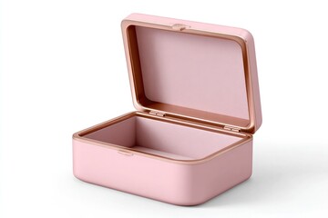 Elegant jewelry box with blank logo area for valentine's day gift packaging and branding design on white background